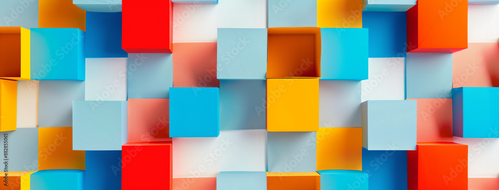 Colorful Geometric Pattern of Cubes. Colorful Geometric Pattern of Cubes.