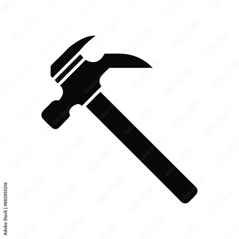 Hammer icon and logo design on isolated white background Hammer icon and logo design on isolated white background