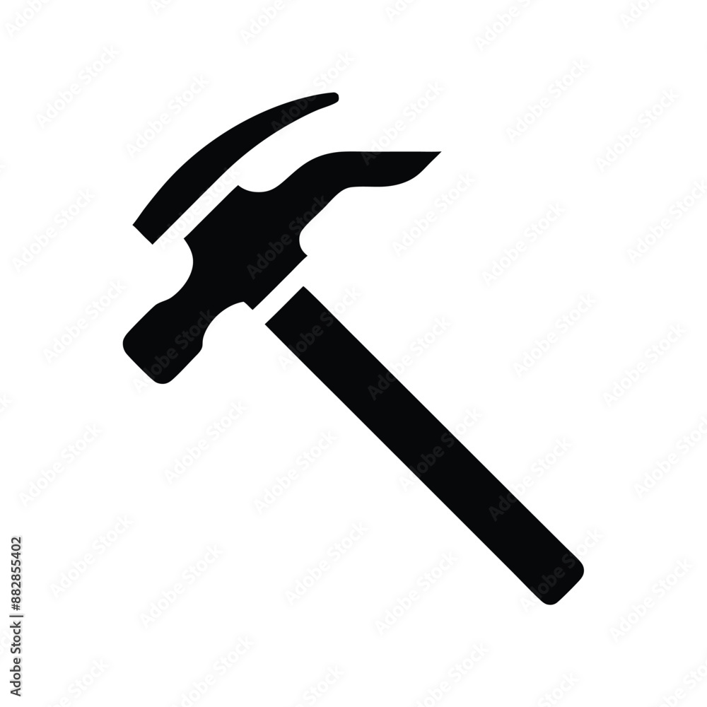 Hammer icon and logo design on isolated white background Hammer icon and logo design on isolated white background