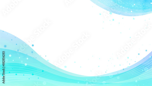 水彩風の大きくうねる波が爽やかなフレーム　CS6