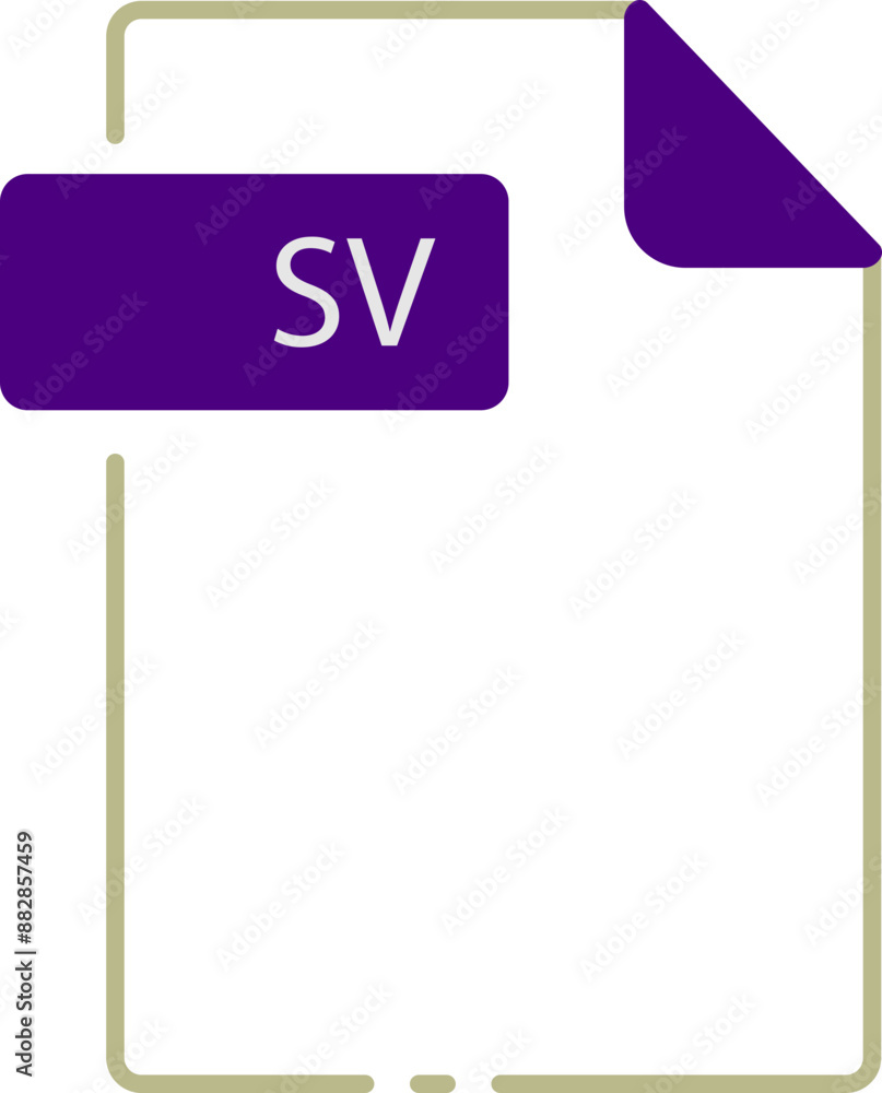 Obraz premium SV File format minimal icon outline