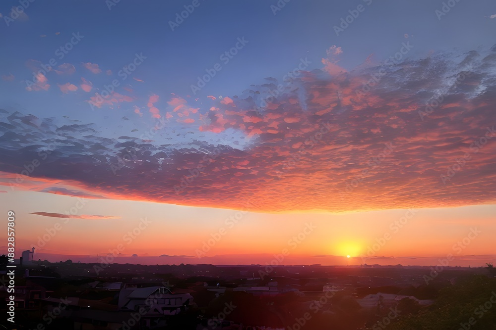 Obraz premium 美しくグラデーションする夕焼けの風景
