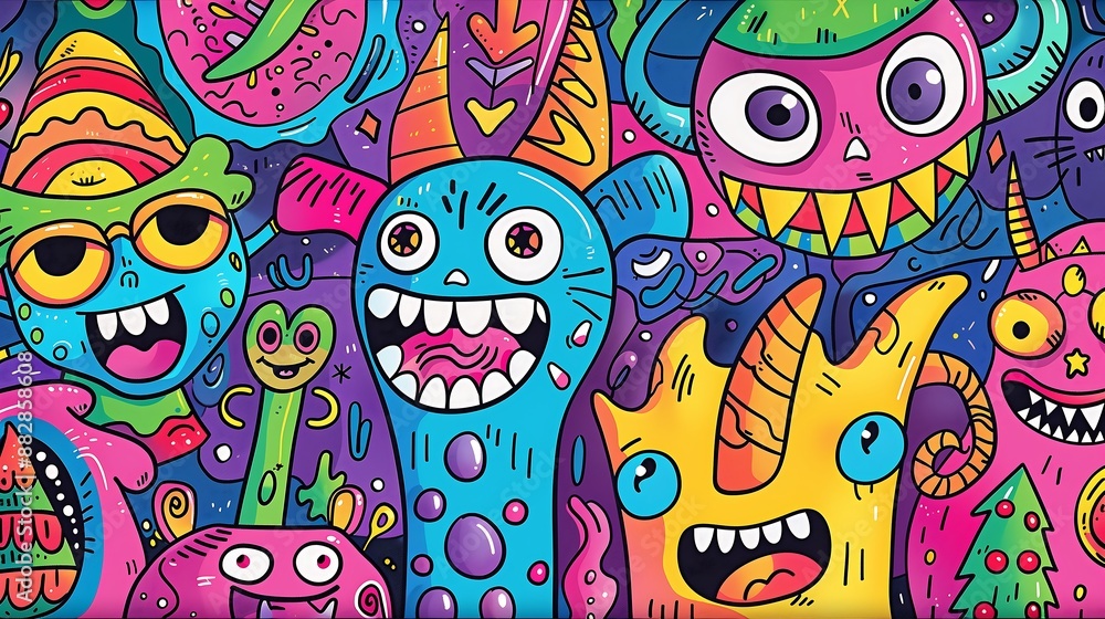 monster background kid drawing style monster background kid drawing style