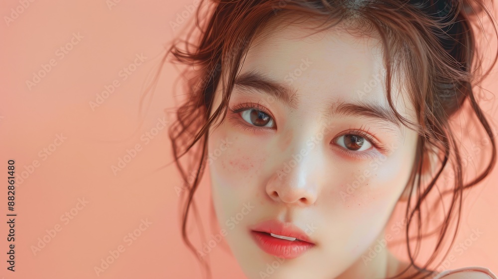 realistic photos, for cosmetic commercial, front view photos, eyes look side, realistic photos, for cosmetic commercial, front view photos, eyes look side,