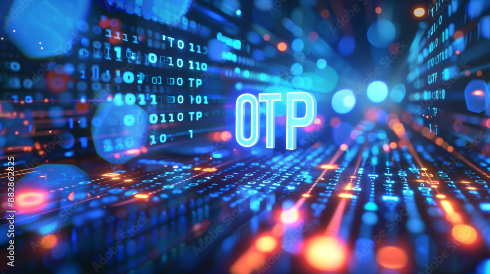 Digital Security Concept with OTP Digital Security Concept with OTP