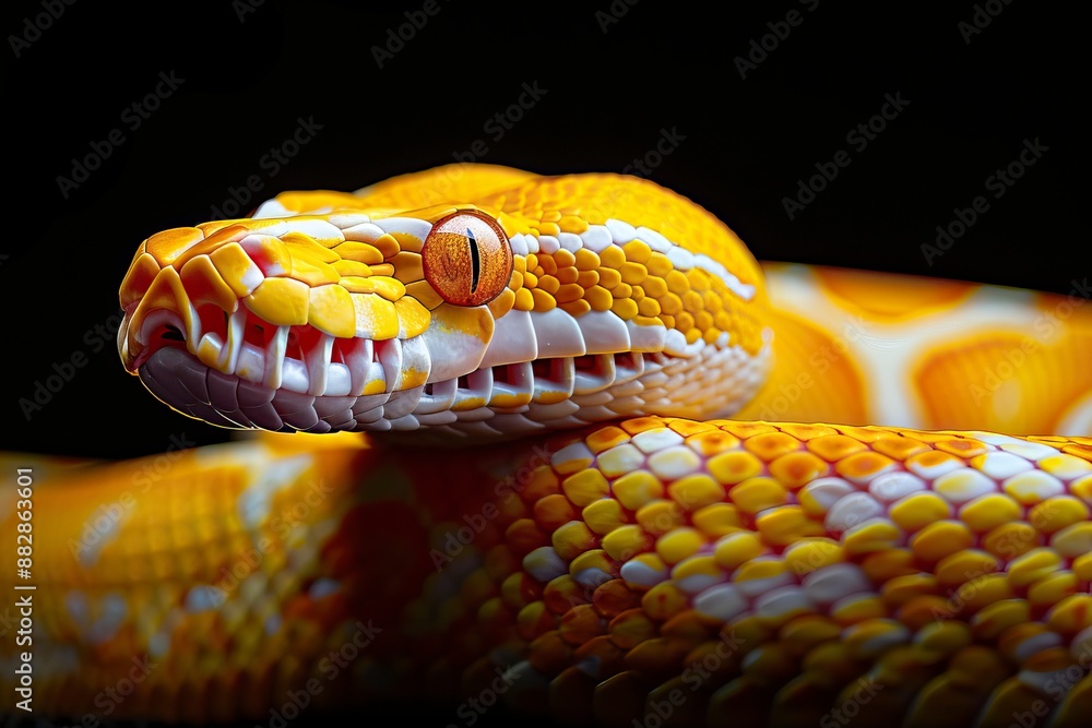 Orange Glow Motley Reticulated Python (Malayopython reticulatus ...