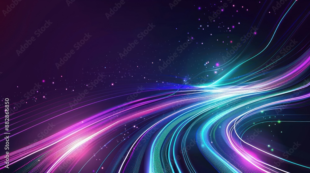 Abstract Neon Lines and Stars Abstract Neon Lines and Stars