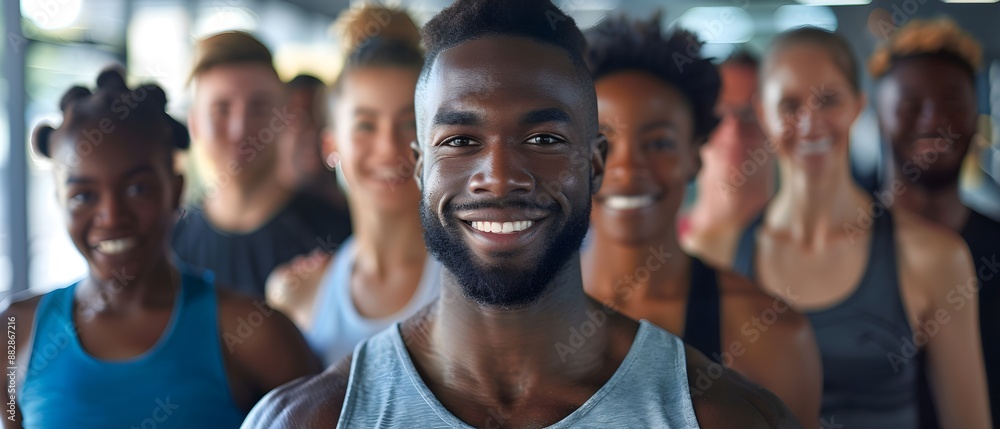 a group of happy gym-goers posing together after a workout. happy gym people, positive energy and team spirit, fitness and happiness a group of happy gym-goers posing together after a workout. happy gym people, positive energy and team spirit, fitness and happiness
