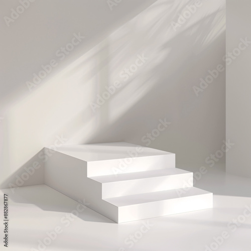 Wallpaper Mural Elegant 3D Rendered Platform Mockup in Minimalist Light Studio Setting for Digital Designs and Product Concepts Presentation Torontodigital.ca