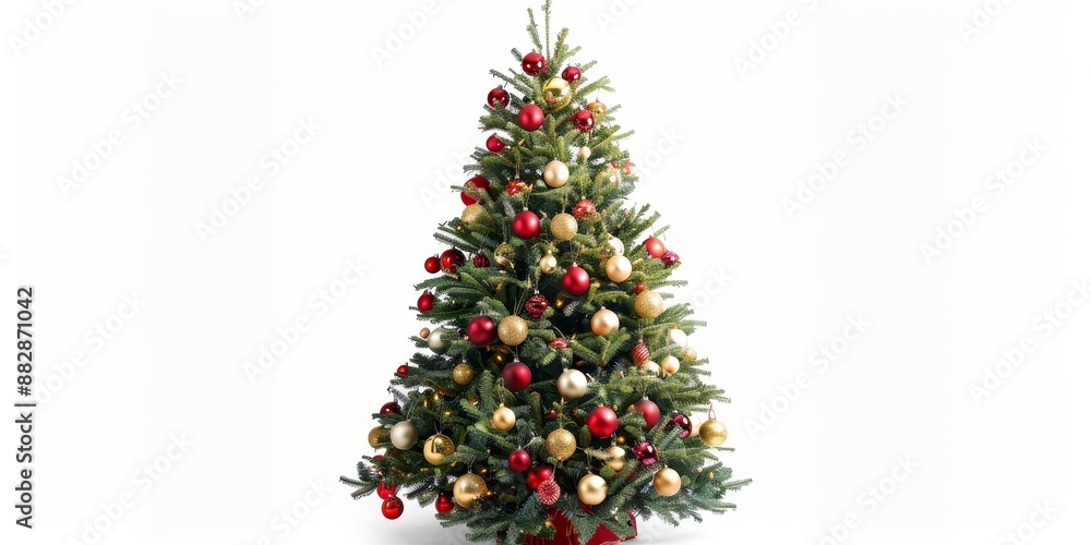 decorated Christmas tree on isolated white background decorated Christmas tree on isolated white background