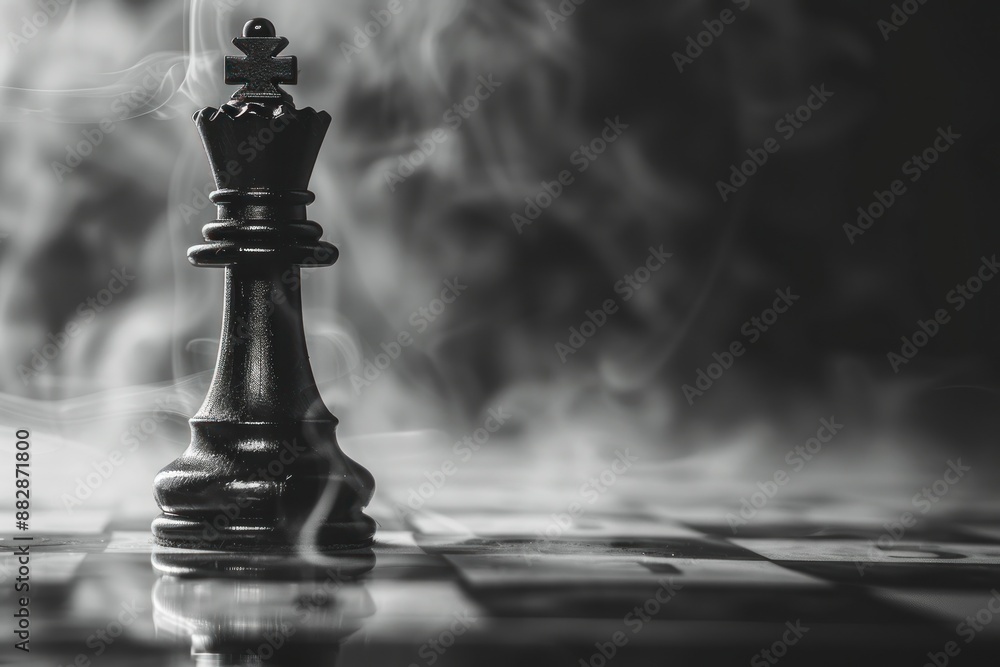 Chess Pieces Lined Up on Black and White Chessboard Highlighting the King in the Foreground - Generative AI Chess Pieces Lined Up on Black and White Chessboard Highlighting the King in the Foreground - Generative AI