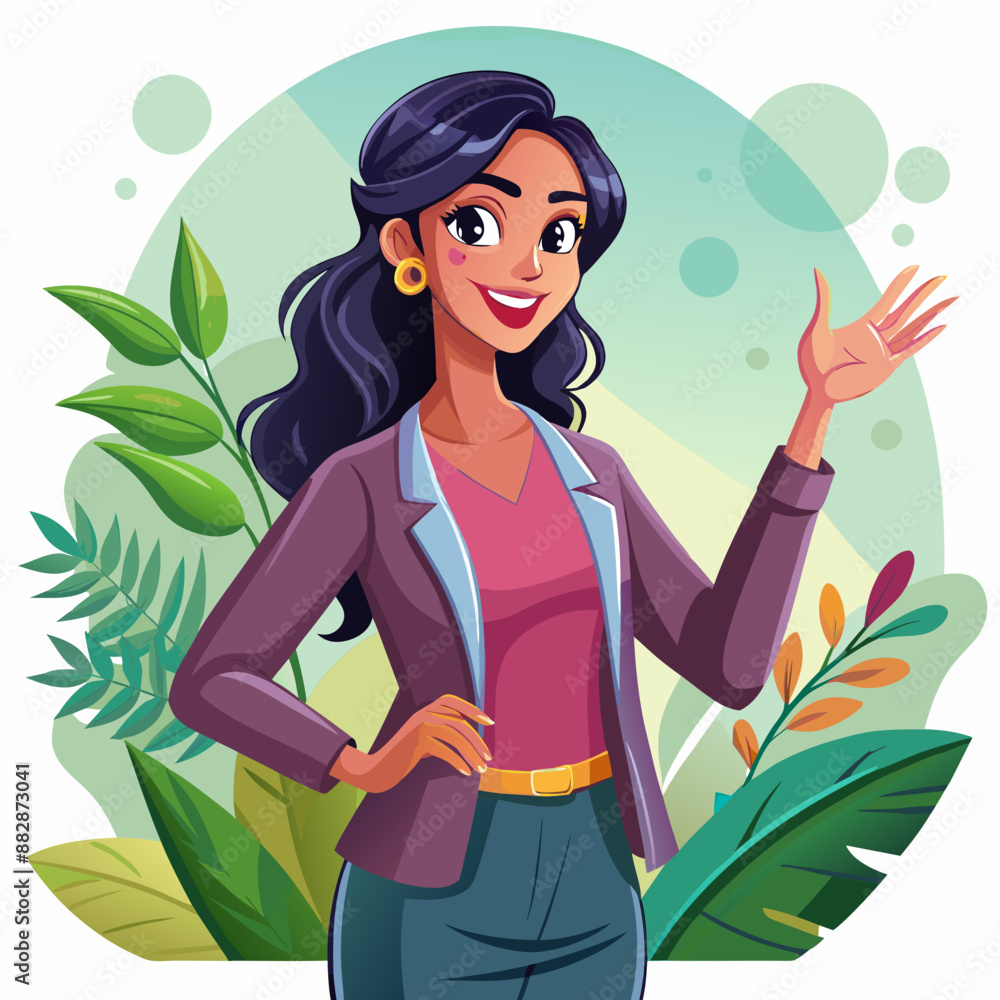Indian Female, Young Adult, Slim : Gesturing upwards with an open palm, explaining a concept in a presentation.
Indian Female, Young Adult, Slim : Gesturing upwards with an open palm, explaining a concept in a presentation.