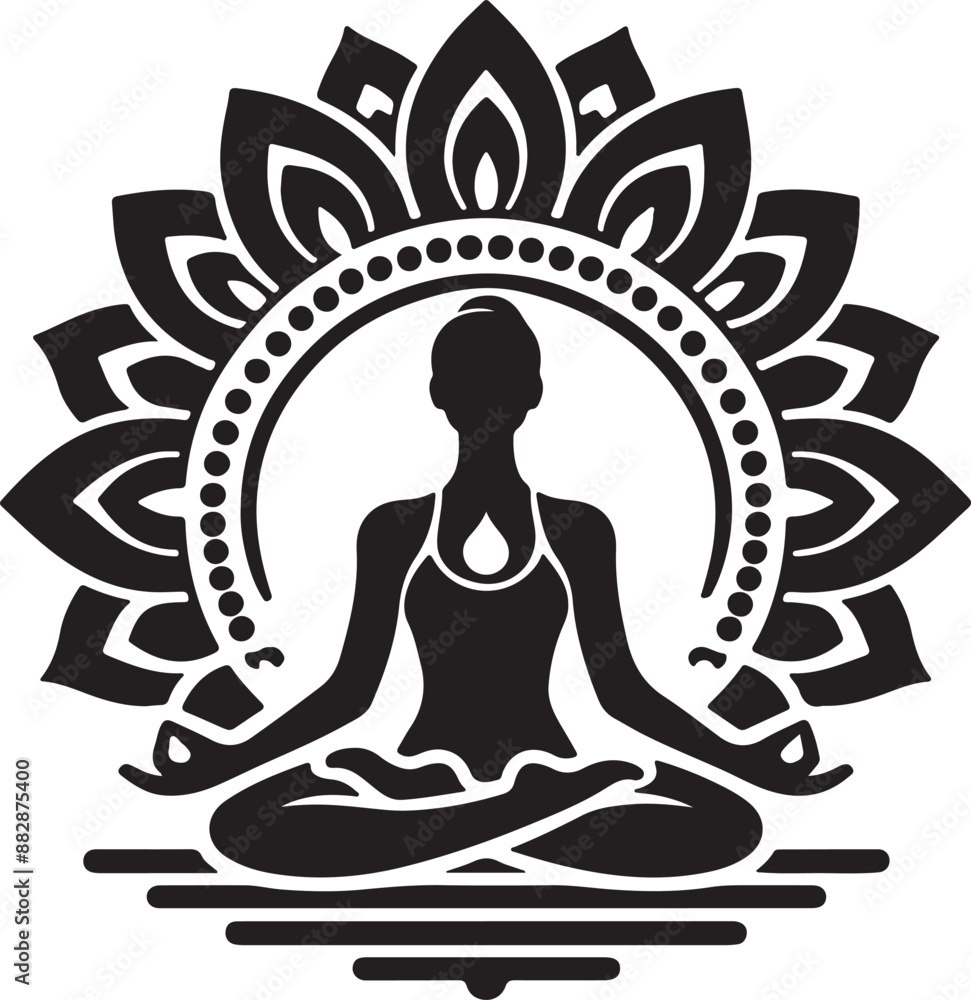 yoga logo icon silhouette vector style amazing with white background yoga logo icon silhouette vector style amazing with white background