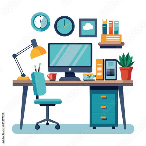 Empty coworking area no people with open space modern office interior and premium interior look