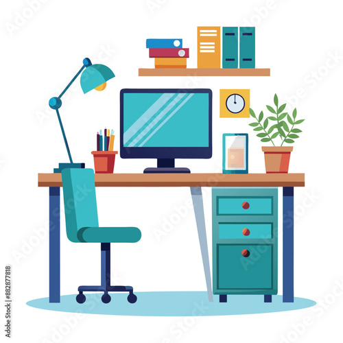 Empty coworking area no people with open space modern office interior and premium interior look