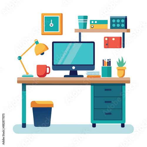 Empty coworking area no people with open space modern office interior and premium interior look