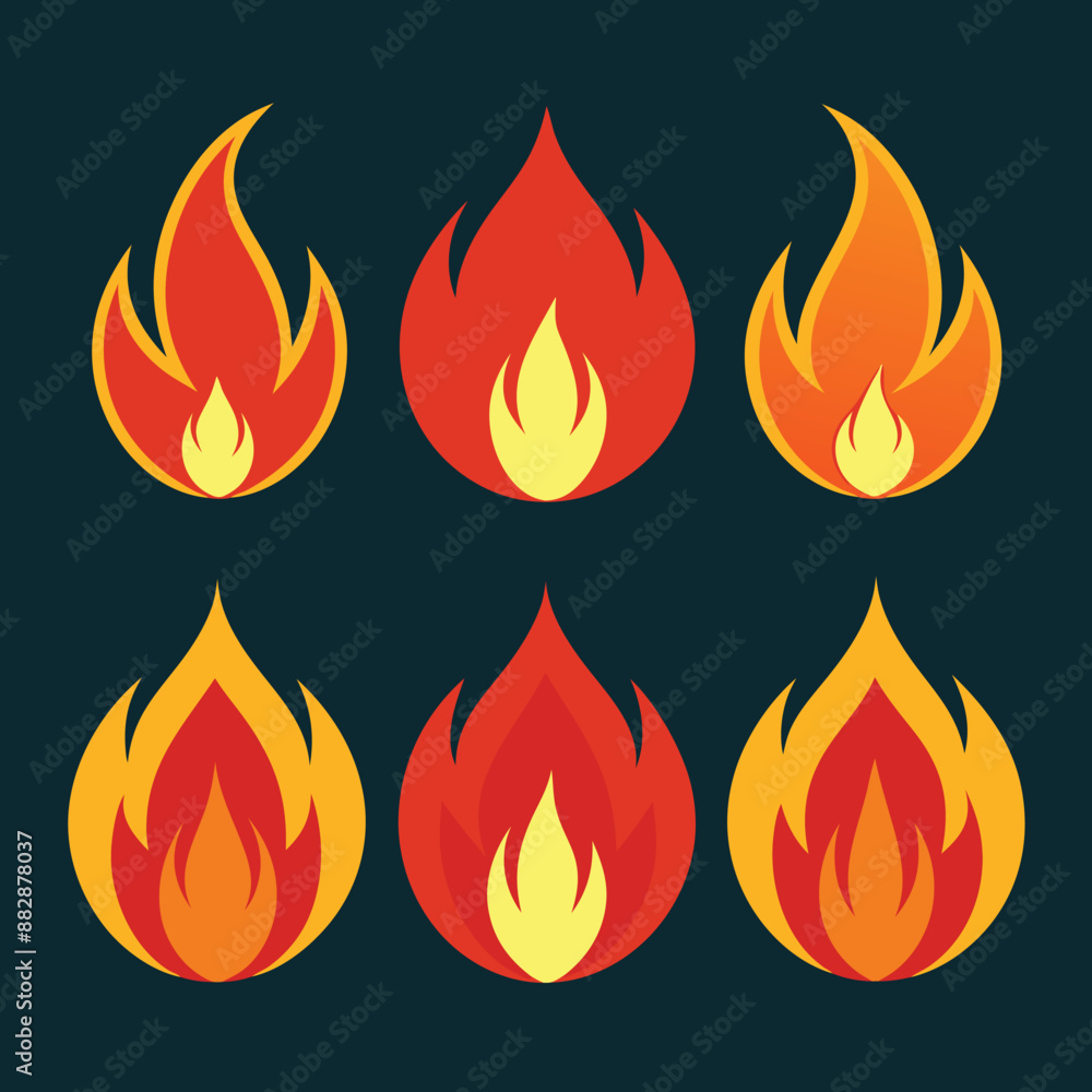 flame set vector illustration flame set vector illustration