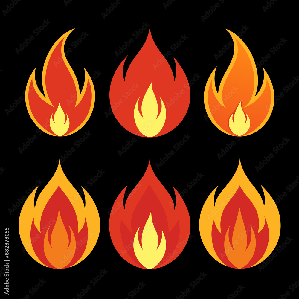 flame set vector illustration flame set vector illustration