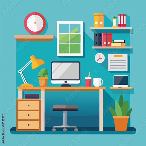 Empty coworking area no people with open space modern office interior and premium interior look