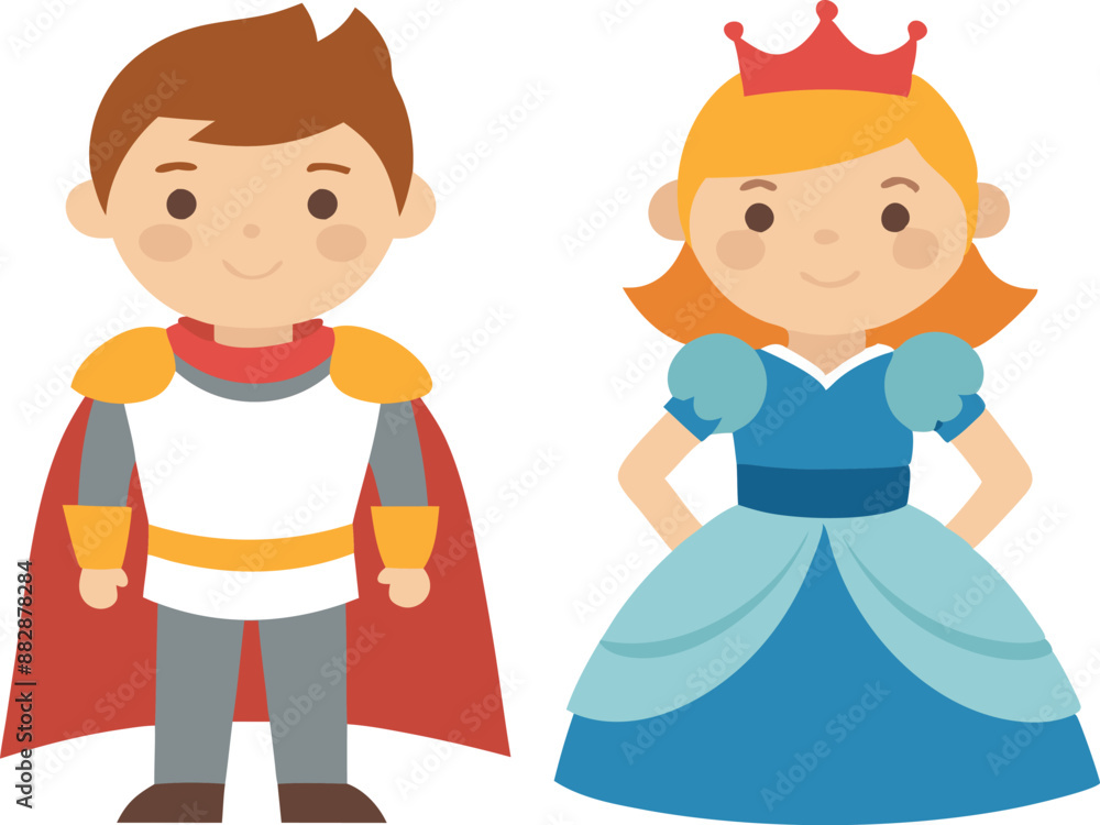 Boy and girl dressed as prince and princess Boy and girl dressed as prince and princess