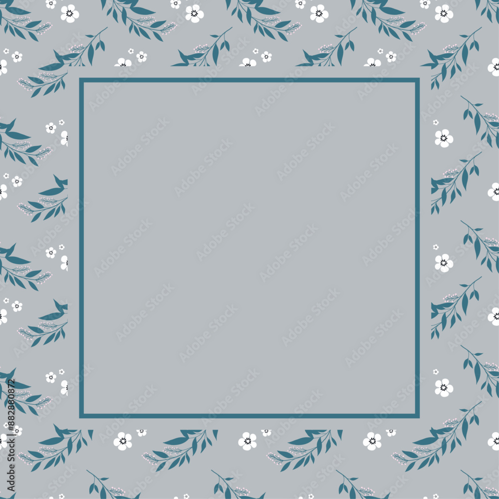 Floral seamless background with frame border Floral seamless background with frame border