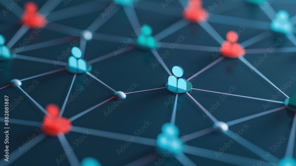 Abstract representation of a connected network of people, symbolizing digital communication, social media, and online connections. Abstract representation of a connected network of people, symbolizing digital communication, social media, and online connections.