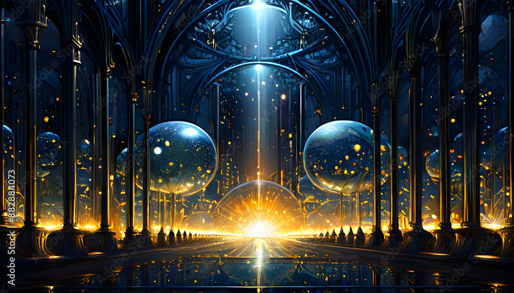 Obraz premium Satisfyingly metallic rainbow balls