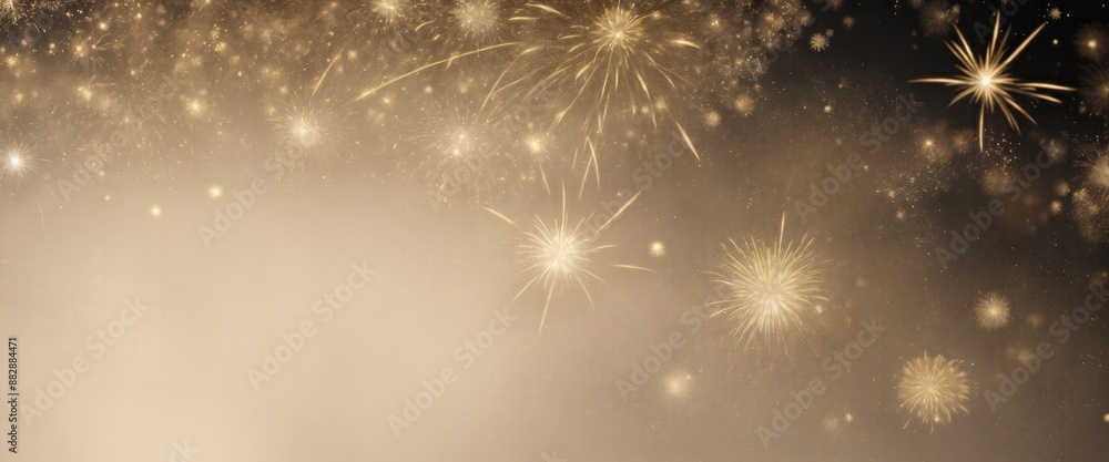 Abstract background Gray and gold fireworks and Bokeh Abstract background Gray and gold fireworks and Bokeh