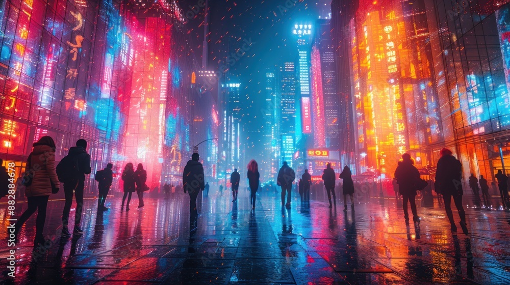 Neon Cityscape Night