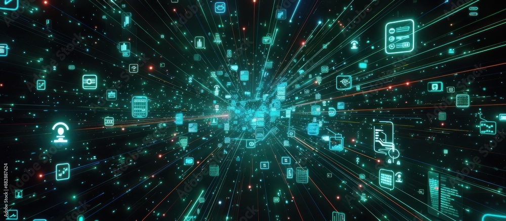 Obraz premium Abstract Digital Network of Information