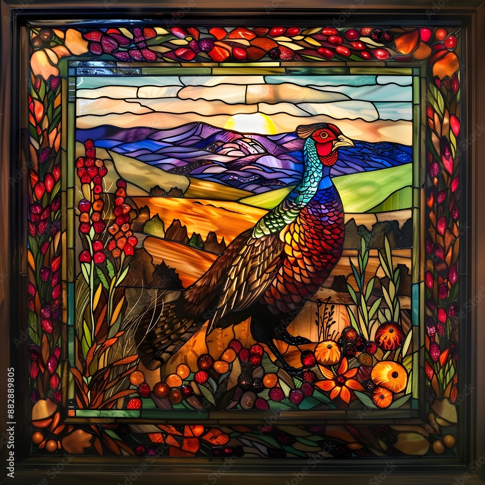 **stained glass window a black bear in the nature in wyoming* **stained glass window a black bear in the nature in wyoming*