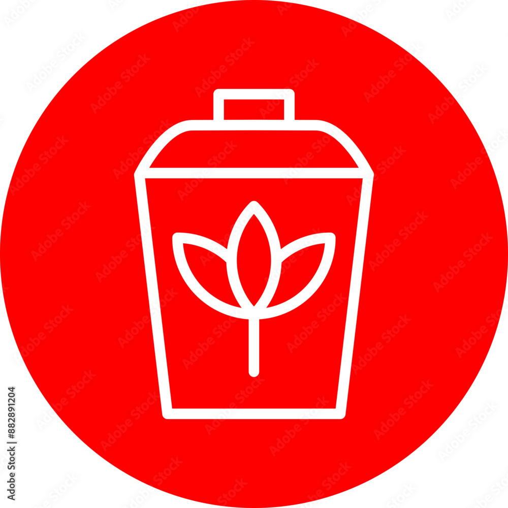 Compost Bin Vector Line White Circle Red Compost Bin Vector Line White Circle Red