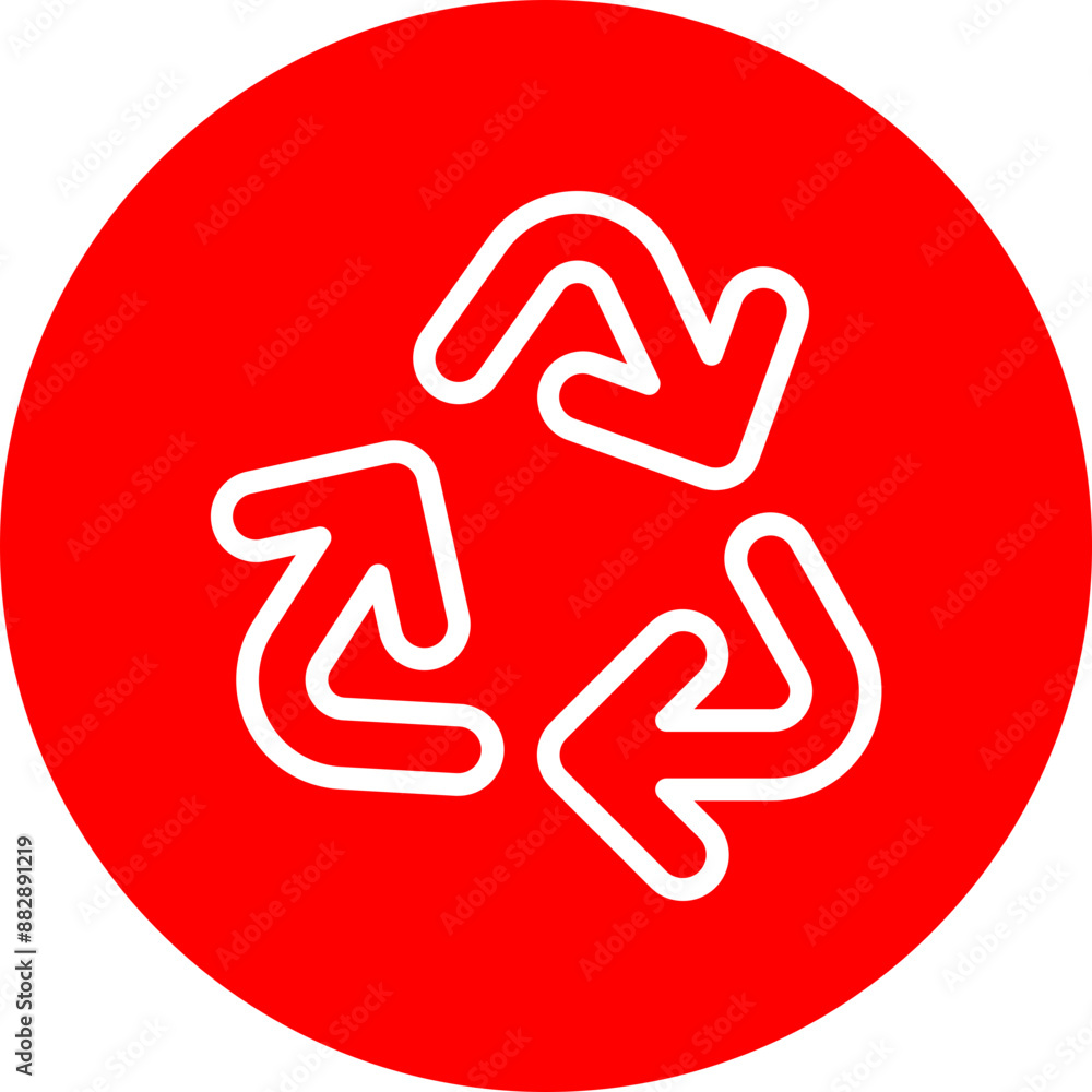 Recycling Symbol Vector Line White Circle Red Recycling Symbol Vector Line White Circle Red