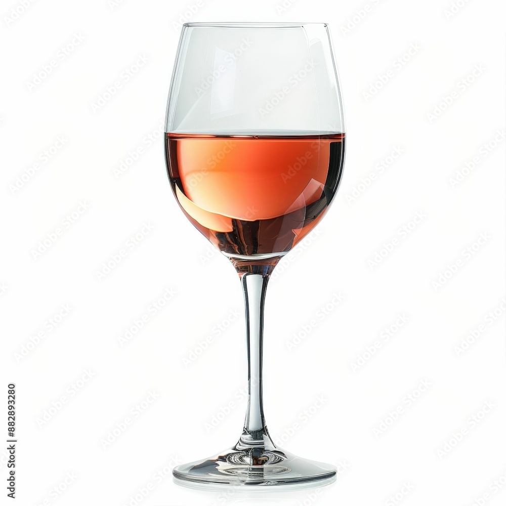 Elegant Glass of Rosé Wine Isolated on White Background, Perfect for Celebrations, Dining, and Wine Tasting Events Elegant Glass of Rosé Wine Isolated on White Background, Perfect for Celebrations, Dining, and Wine Tasting Events