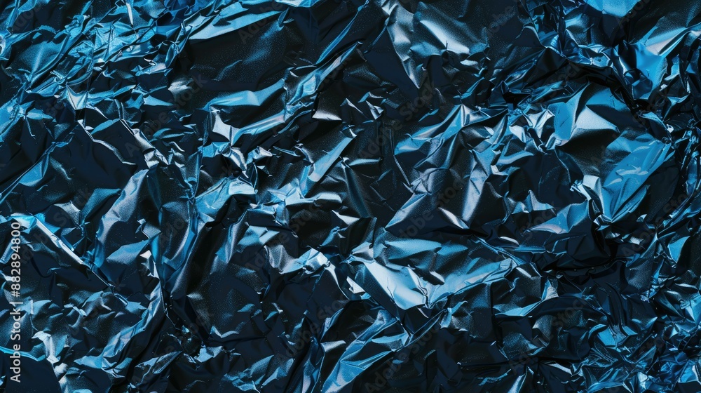 Trendy foil paper background. Texture of dark blue crumpled foil paper. Trendy foil paper background. Texture of dark blue crumpled foil paper.