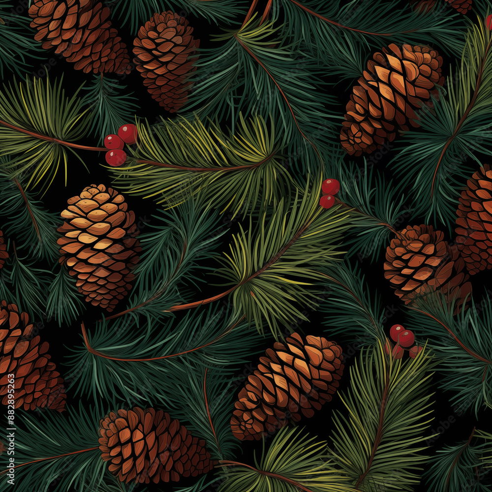 Fototapeta premium Pine cones. Christmas time.
