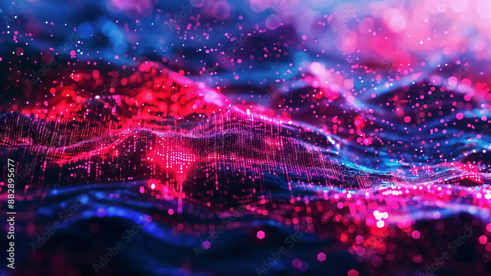 Obraz premium Abstract background of network failure, background of transmitted information in the digital world. Generative AI.