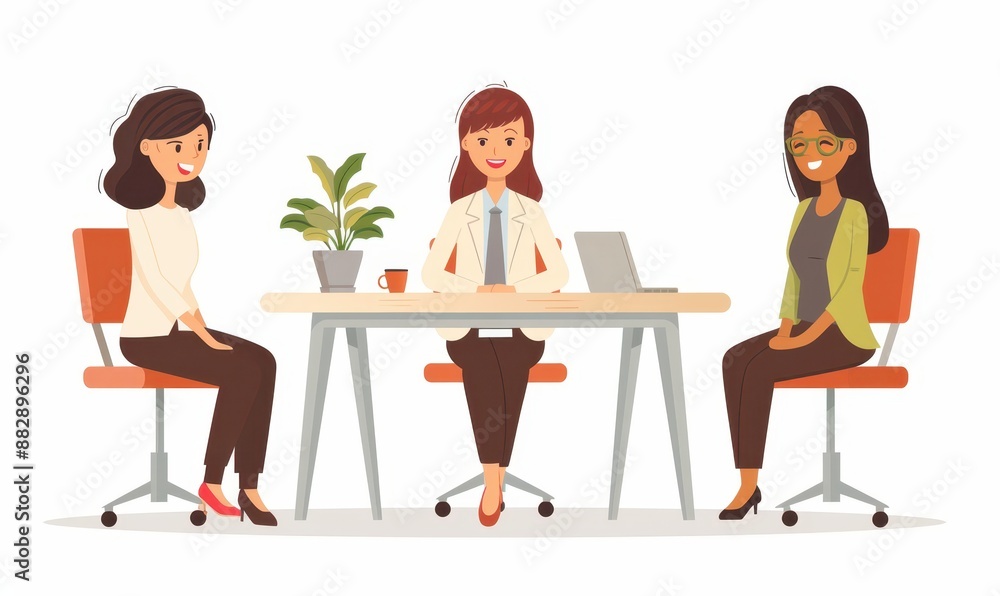 happy korean business woman manager at office meeting. smiling female happy korean business woman manager at office meeting. smiling female