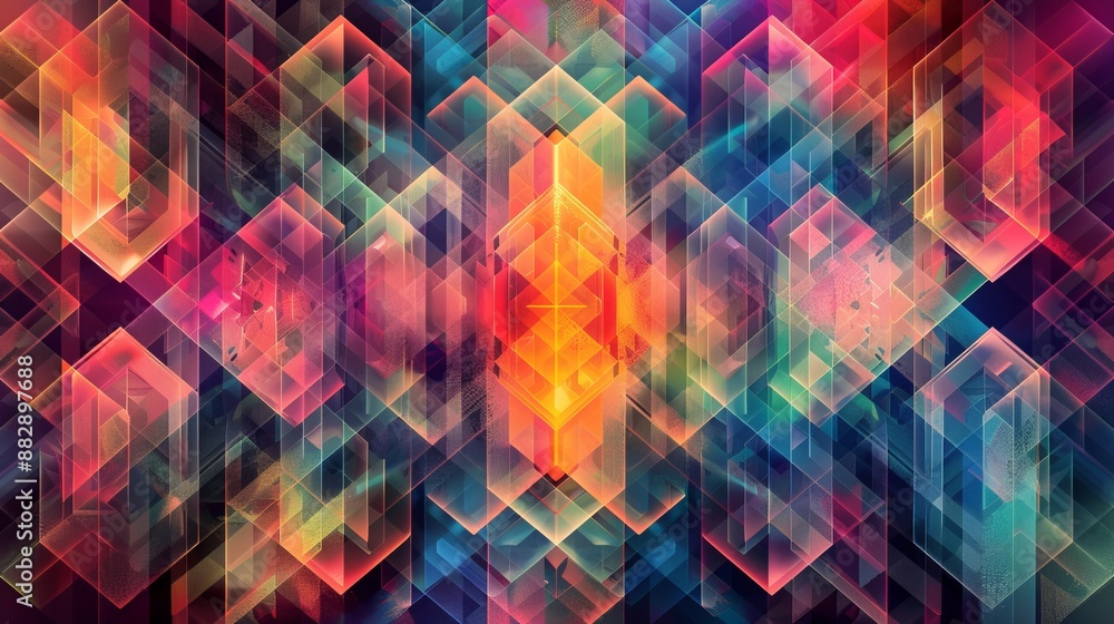 Abstract Geometric Pattern in Vibrant Colors Abstract Geometric Pattern in Vibrant Colors