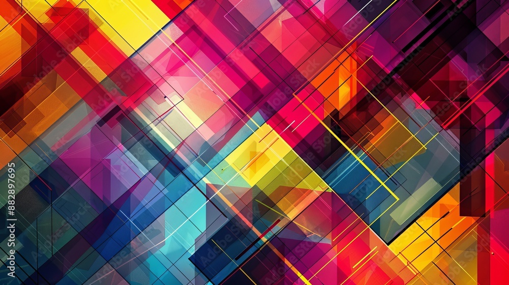 Abstract Geometric Design With Bright Colors Abstract Geometric Design With Bright Colors