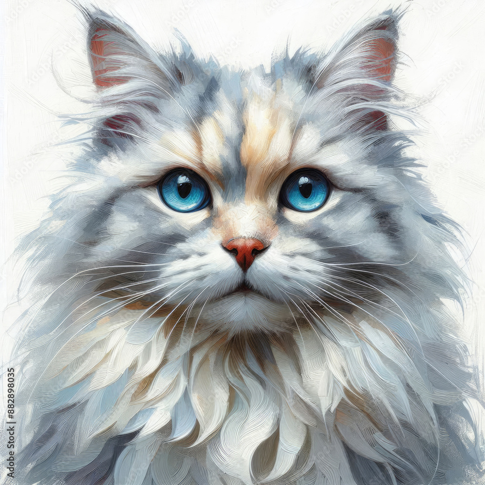 animal Abstract portrait painting of cat animal Abstract portrait painting of cat