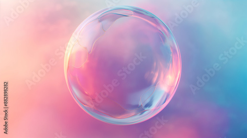 Modern Background Design with Abstract 3D Render of a Bubble 