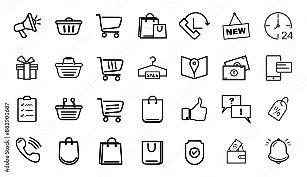 Icon set sale E-commerce, online shopping and delivery elements - minimal thin line web icon set. Outline icons collection. Simple vector illustration. editabale stroke icons. Icon set sale E-commerce, online shopping and delivery elements - minimal thin line web icon set. Outline icons collection. Simple vector illustration. editabale stroke icons.