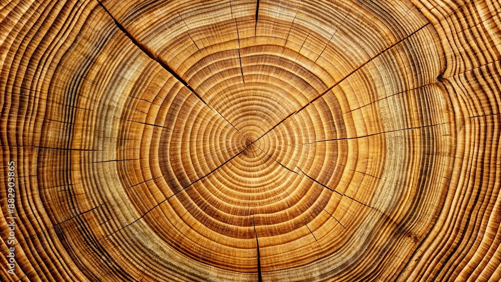 Fototapeta premium Close-up view of tree rings showing intricate patterns , nature, texture, growth, circles, age, close-up, rings, lines, detail