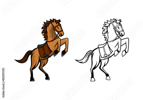 Horse Character Design Illustration vector eps format suitable for your design needs logo illustration animation etc
