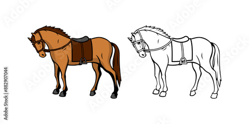 Horse Character Design Illustration vector eps format suitable for your design needs logo illustration animation etc