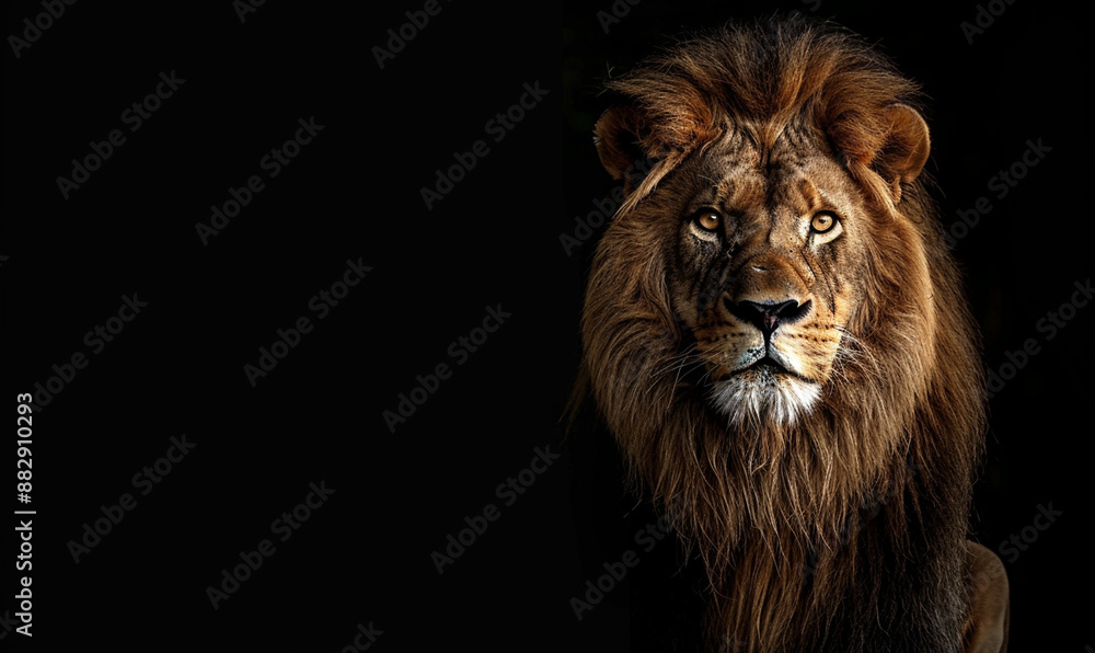 Fototapeta premium A lion with a black background