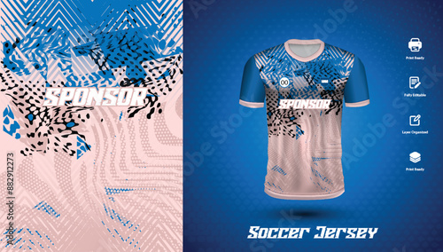 Soccer jersey design for sublimation or sports tshirt design for cricket football
