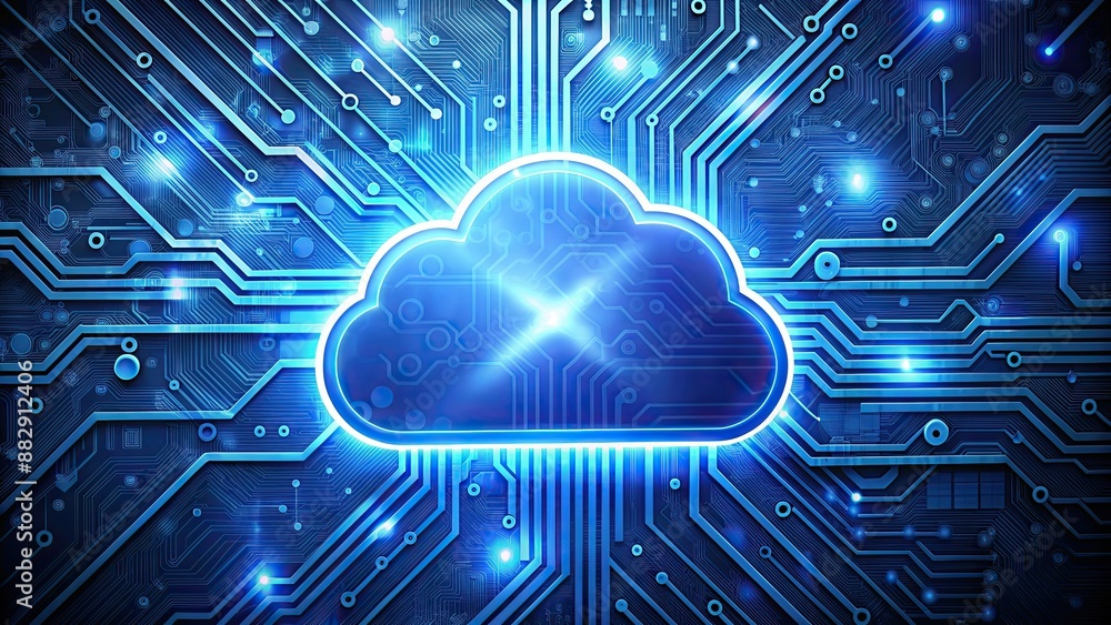Cloud computing network with cloud icon and electronic circuit, cloud, icon, electronic, circuit, network Cloud computing network with cloud icon and electronic circuit, cloud, icon, electronic, circuit, network