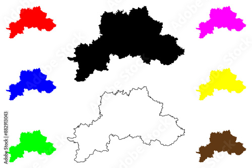 Mogilev Region (Republic of Belarus, Byelorussia or Belorussia, Regions of Belarus) map vector illustration, scribble sketch Mahilyow Voblasts (Province) or Mogilyov Oblast map photo